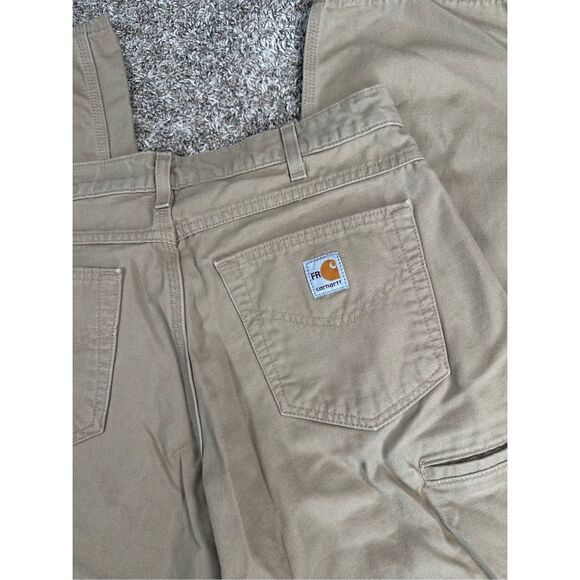 Carhartt Men 33X32 Original Dungaree Fit Cat 2 Pant Relaxed Baggy Workwear Tan - Picture 5 of 12